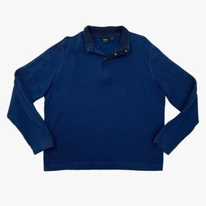 Hugo Boss Sweatshirt Mens Extra Large Ocean Blue Cotton Regular Fit Snap Buttons